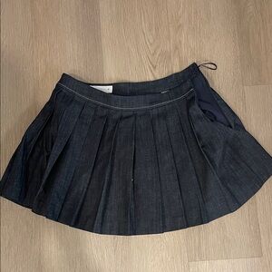 Zara Pleated Denim Skirt